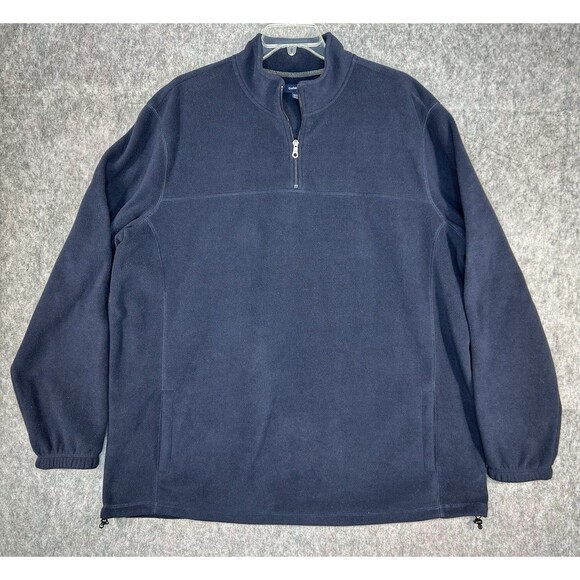 Croft And Barrow Fleece 1/4 Zip Pullover Size 3XLT Navy Blue Soft Thick - Picture 1 of 8